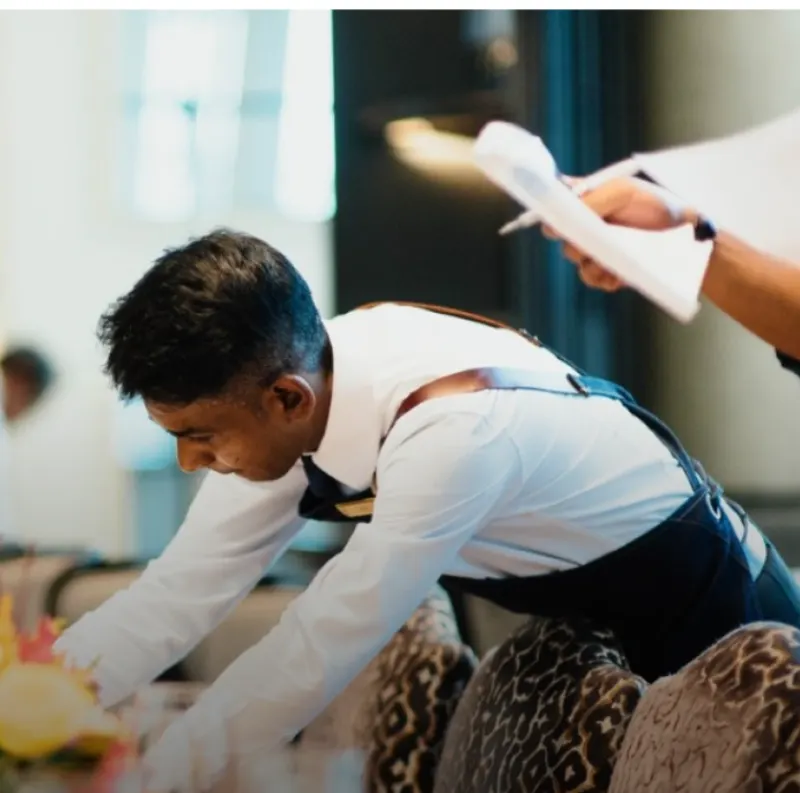 Hospitality professional at work